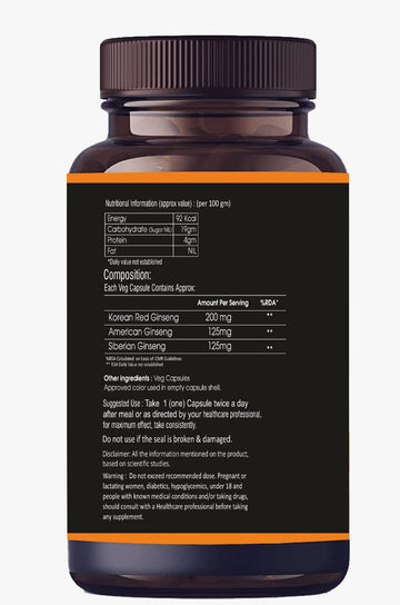 Bhumija Lifesciences Ginseng Maxx - Triple Ginseng Vegetarian Capsules